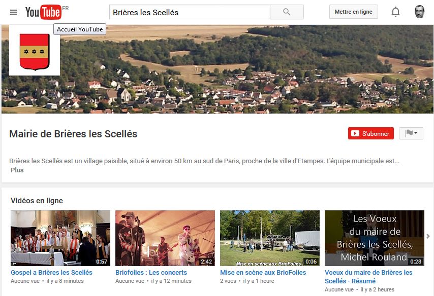 Brières les Scellés a sa chaine YouTube