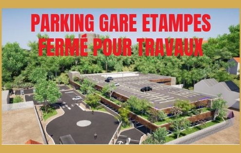 travaux parking parc relais gare etampes