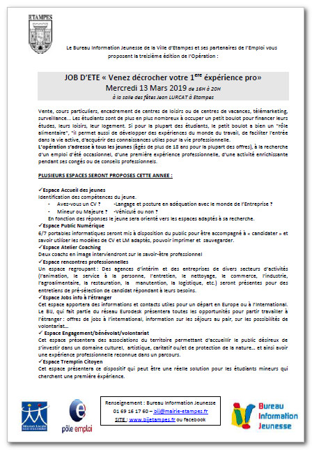 job d'été 2019