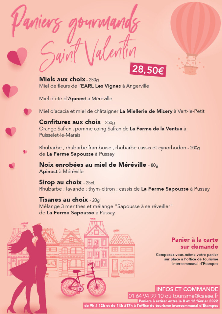 Paniers gourmands Saint Valentin