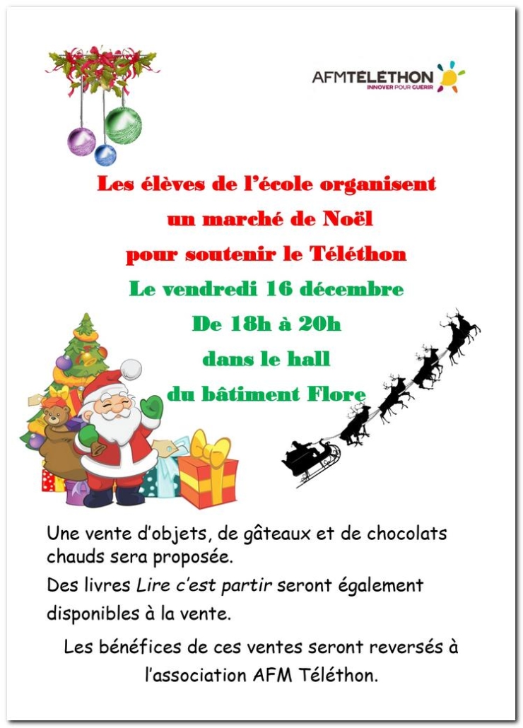 Marché de Noël organisé par les élèves de l'école de Brières