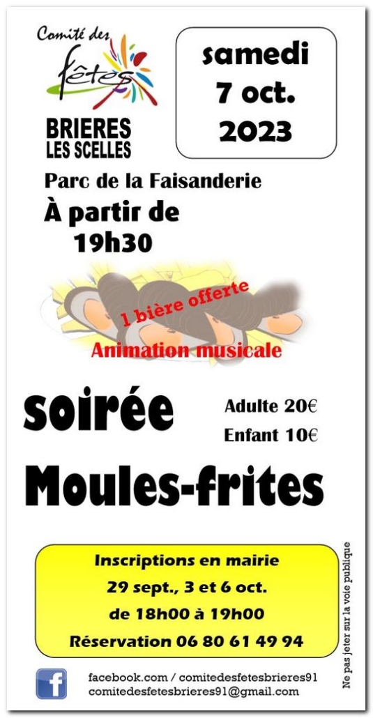 Soirée moules-frites le 7 octobre à Brières